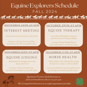 Cover photo for Equine Explorers Fall Schedule