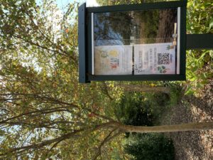 Information box at the Discovery Gardens