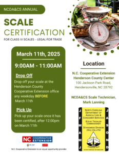 Cover photo for 2025 NCDA&CS Scale Certification