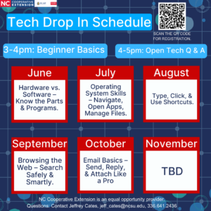 Tech Drop In Schedule for June-November