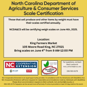 Image of NCDA Weigh Scale Event at King Farmers Market