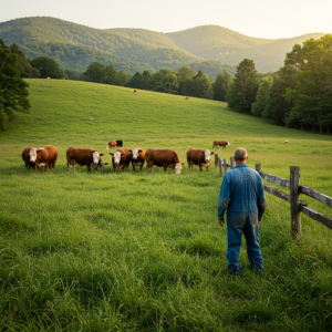 cattle grazing in a pasture field