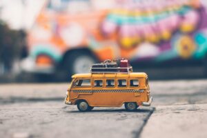 toy car with suitcases on top