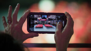 NC State University undergraduate students participate in commencement (graduation) during departmental graduations at Reynolds Coliseum. Photo by Marc Hall