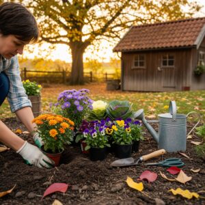 Planting fall flowers
