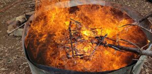 Picture of a fire burning in a kiln