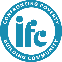 IFC Logo. Confronting Poverty, Building Community