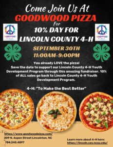 Cover photo for Come Join Us at Good Wood Pizza for 10% Day for Lincoln County 4 - H