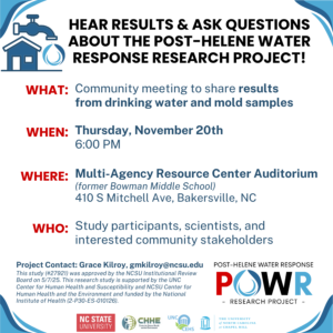 Cover photo for Results From Drinking Water and Mold Samples